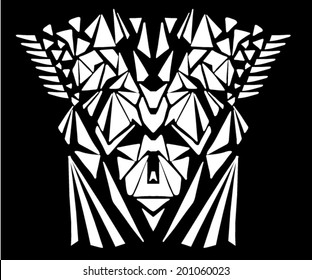 Tribal geometric neck print