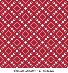 Tribal Geometric Ornament Shape Seamless Pattern Background Wallpaper. Combination colors of red, and brown. Pattern for Textile, fabric, paper, print, interior, decor and more.