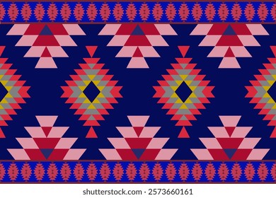 Tribal geometric pattern design. Ethnic seamless traditional motifs. Native American, Mexican influence. Perfect for background, wallpaper, textiles, clothing, carpet, embroidery, or crafts.