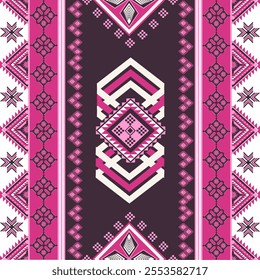 Tribal Geometric Pattern, Ethnic Design, Vector Art, Colorful Tribal Textile Design, Geometric Wallpaper, Digital Art, Vibrant Tribal Art, Abstract Geometric Pattern, Digital, Vector, Seamless Pattern