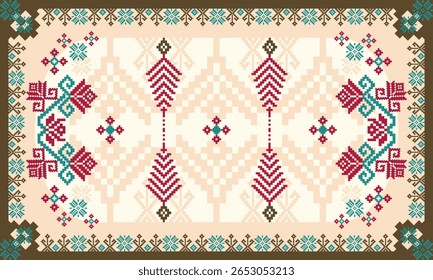 Tribal Geometric Pattern in ethnic pattern inspired by native tribal art. Perfect for fashion or home decoration.