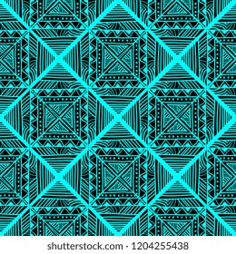 Tribal geometric pattern with seamless hand drawn ornament. Korean, egyptian, asian, indian, and aztec maya ancient style. Decorative patterns texture for print and fashion wrapping textile.