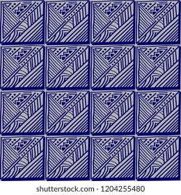 Tribal geometric pattern with seamless hand drawn ornament. Korean, egyptian, asian, indian, and aztec maya ancient style. Decorative patterns texture for print and fashion wrapping textile.