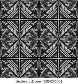 Tribal geometric pattern with seamless hand drawn ornament. Korean, egyptian, asian, indian, and aztec maya ancient style. Decorative patterns texture for print and fashion wrapping textile.