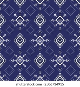 Tribal Geometric seamless Pattern,abstract background ethnic motif on navy blue  Ideal for wallpaper,backdrop,textile design,background