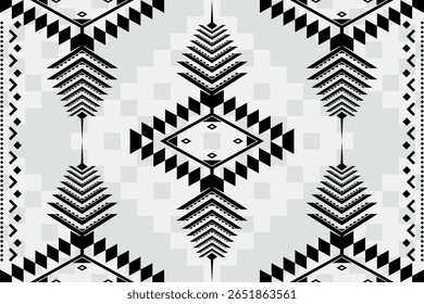 Patrón textil geométrico tribal en blanco y negro, étnico, azteca, tela, decorativo, pared, Fondo de pantalla, papel de embalaje, tela, seda, bufanda, almohada, libro, telón de fondo y etc.