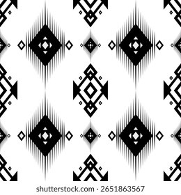 Tribal geometric textile pattern in black and white, ethnic, aztec, fabric, decorative, wall, wallpaper, wrapping paper, fabric, silk, scarf, pillow, book, backdrop and etc.