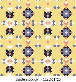 Tribal Geometric Vector Pattern in purple, yellow, white and red - perfect for scrapbooking, card design, stickers and more!