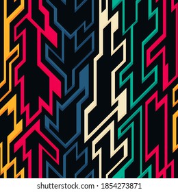 Tribal geometric vector seamless pattern.