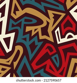 Tribal geometric vector seamless vector pattern.