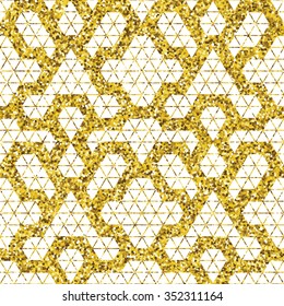 Tribal glitter golden seamless pattern. Trendy modern vector illustration.