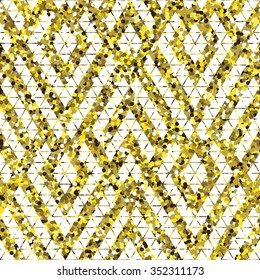 Tribal glitter golden seamless pattern. Trendy modern vector illustration.