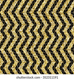Tribal glitter golden seamless pattern. Trendy modern vector illustration.