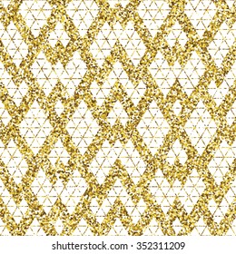 Tribal glitter golden seamless pattern. Trendy modern vector illustration.