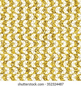 Tribal glitter golden seamless pattern. Trendy modern vector illustration.