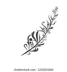tribal graphic feather, illustration vector. 