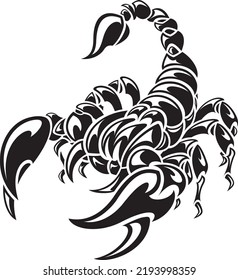 Tribal And Graphical Scorpion Silhouette