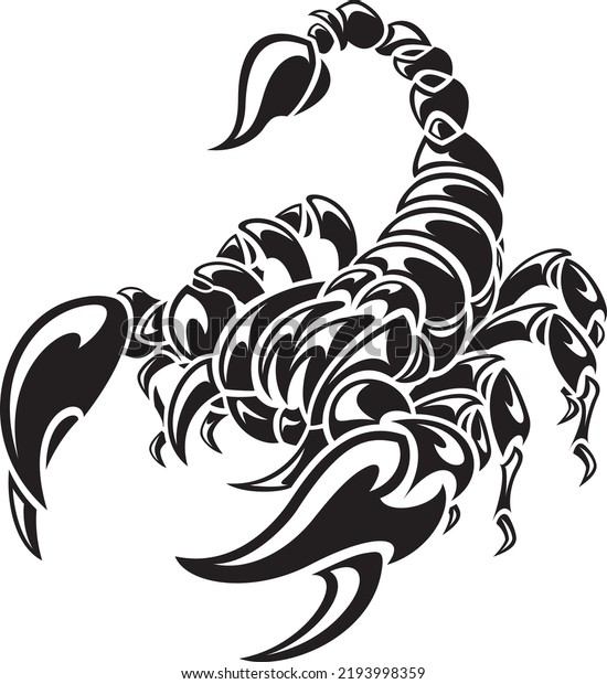 Tribal Graphical Scorpion Silhouette Stock Vector (Royalty Free ...