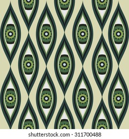 Tribal green eyes wall patterns