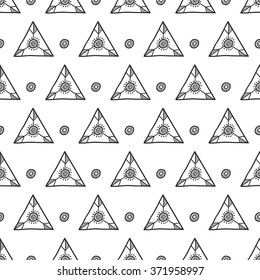 Tribal hand drawn background, doodle. Endless texture can be used for printing onto fabric and paper or invitation. Abstract geometric shapes