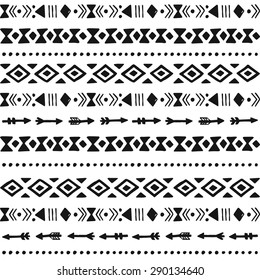 Tribal hand drawn background, ethic doodle pattern, ink illustration