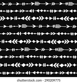 Tribal hand drawn background, ethic doodle pattern, ink illustration