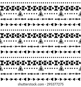 Tribal hand drawn background, ethic, doodle, stripe pattern, ink illustration