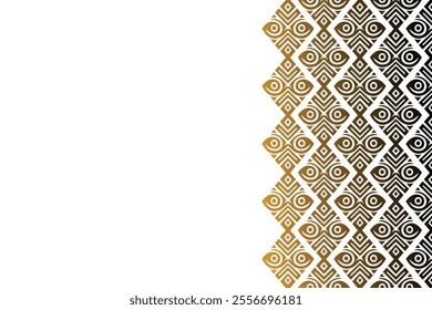 Patrón de borde de borde dibujado a mano tribal con espacio en blanco vacío para el texto. Diseño de Plantilla de Vector geométrico.