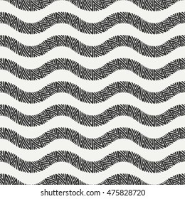 Tribal hand drawn line geometric mexican ethnic seamless pattern. Border. Wrapping paper. Doodles. Vintage tiling. Handmade native vector illustration. Wave background. Ink graphic texture