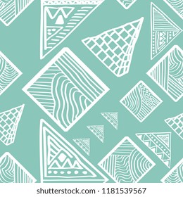 tribal hand drawn seamless pattern. Vector illustration for women fashion wrapping textile and print.