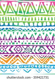 Tribal hand drawn seamless pattern. Vector illustration.