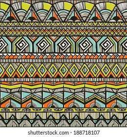 Tribal hand-drawn pattern. EPS 10 vector illustration.