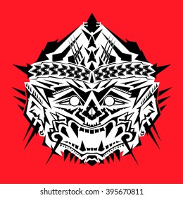 Tribal Hanuman tattoo pattern Vector illustration