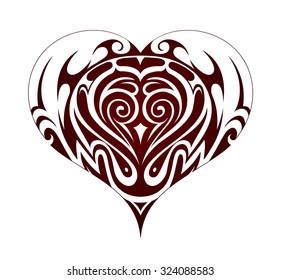 Tribal heart shape tattoo