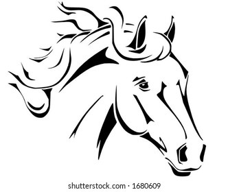 Tatuagem Tribal Da Cabeça De Cavalo Ilustração do Vetor - Ilustração de  galope, vestimenta: 26503121