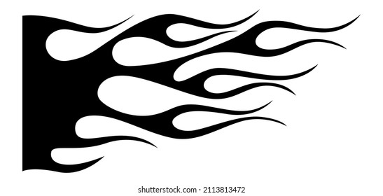 Tribal hot rod fire flame silhouette motorcycle and car decal graphic and airbrush stencil. Ideal for car decal, sticker and even tattoos.