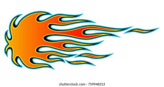 Tribal hotrod muscle car flame kit. Can be used as decals or tattoos.