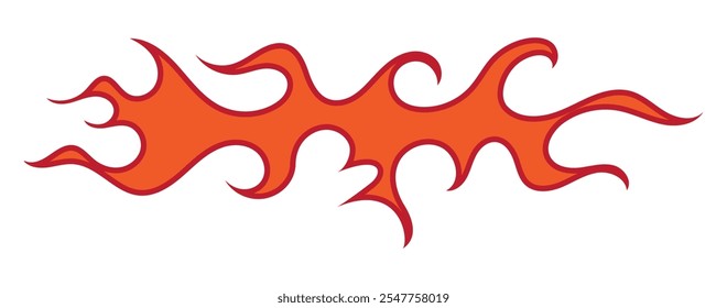 Tribal hotrod muscle car silhouette flame graphic