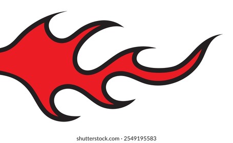 Tribal hotrod muscle car silhouette flame graphic