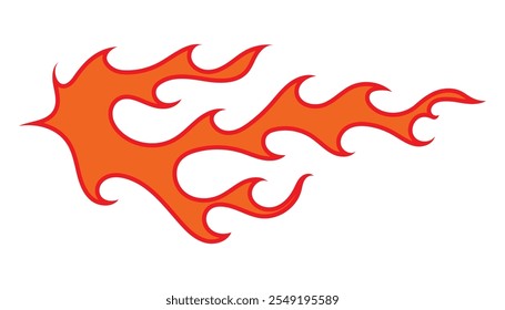 Tribal hotrod muscle car silhouette flame graphic