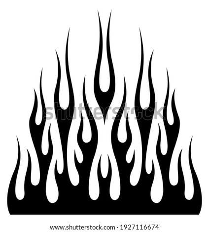 Tribal hotrod muscle car silhouette flame graphic for car hoods and roofs. Ideal for decals, stickers, mask and tattoos too.