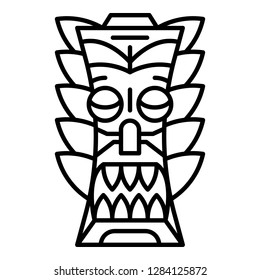 Icono de ídolo tribal. Icono de vector de ídolo tribal de esquema para diseño web aislado en fondo blanco
