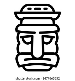 Tribal idol icon. Outline tribal idol vector icon for web design isolated on white background