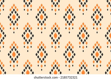 Tribal ikat pattern art. Geometric ethnic seamless pattern traditional. Fabric Indian style. Design for background, wallpaper, illustration, fabric, clothing, carpet, textile, batik, embroidery.