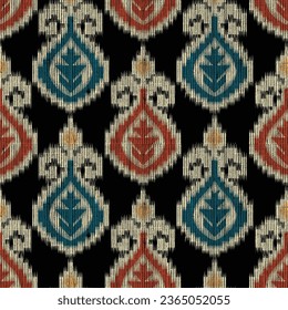 tribal and ikat seamless pattern on textures background