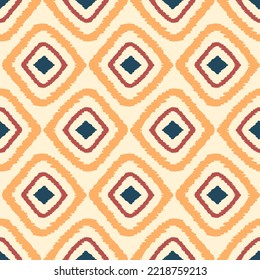 Tribal Ikat Vector Chevron Indian Seamless Pattern. Ethnic Southwestern Background. Aztec Ornament, Native American Geometric Hand Drawn Print For Textile, Wallpaper, Wrapping Paper, Home Decor Design