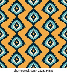 Tribal Ikat Vector Chevron Indian Seamless Pattern. Ethnic southwestern background. Aztec ornament, native american geometric hand drawn print for textile, wallpaper, wrapping paper, home decor design