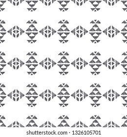 Tribal indian american seamless pattern. Vector hand drawn aztec geometrical ornaments. Ethnic texture with mexican motifs.