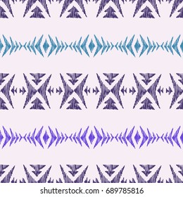 Tribal indian american seamless pattern. Vector hand drawn aztec geometrical ornaments. Ethnic texture with mexican motifs