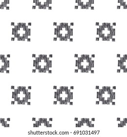 Tribal indian american seamless pattern. Vector hand drawn aztec geometrical ornaments. Ethnic texture with mexican motifs